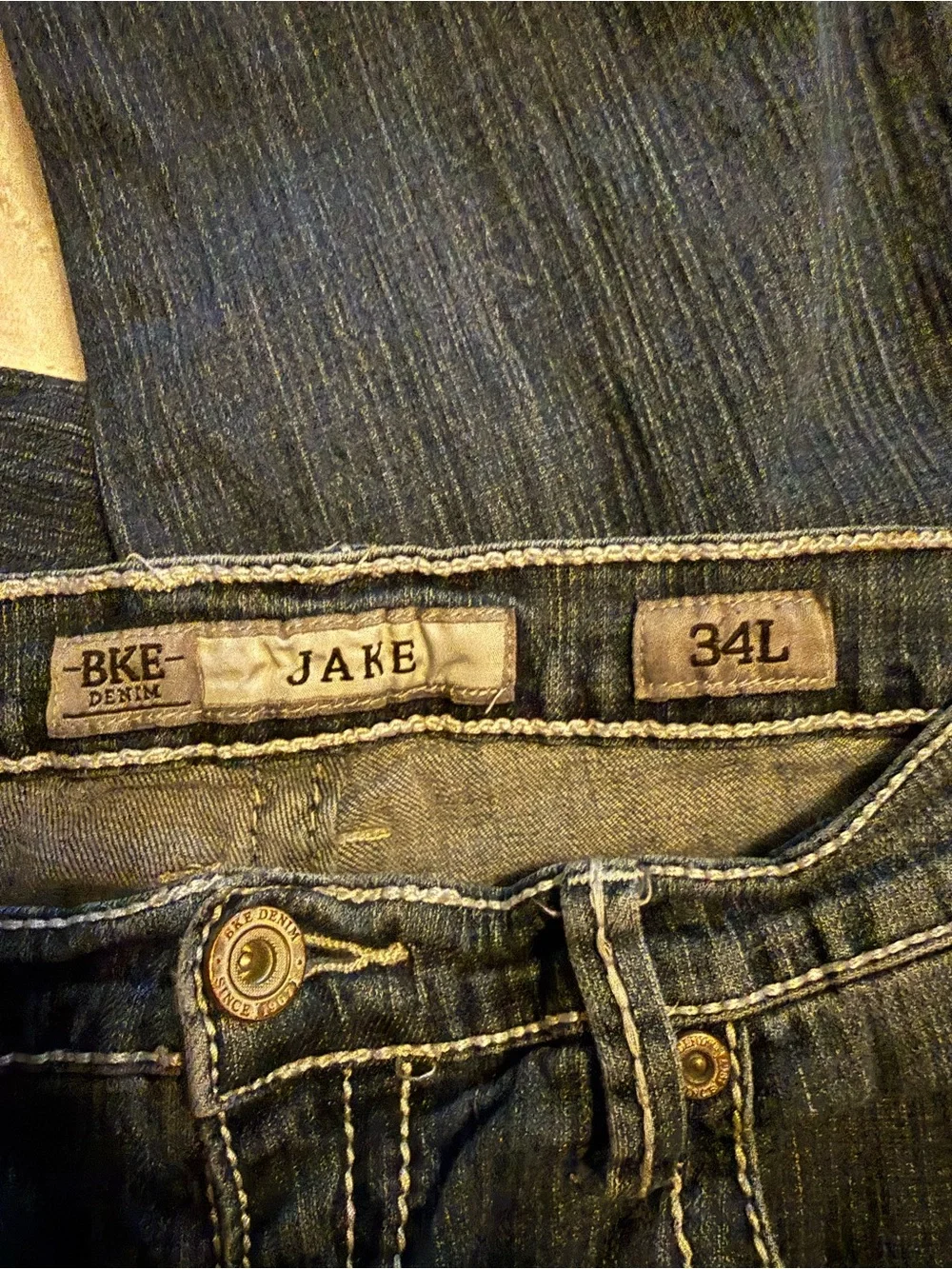 BKE Men's Dark Blue Slim Straight Jeans